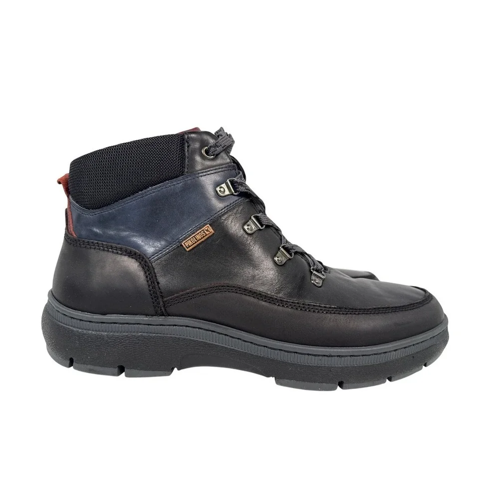 Pikolinos Caceres‎ Ankle Boots Mens 9 9.5 EU 43 Black Blue Leather Comfort WP